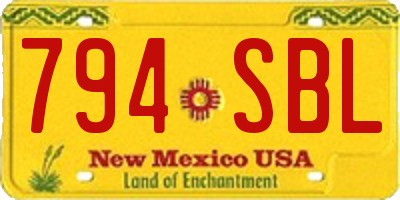 NM license plate 794SBL