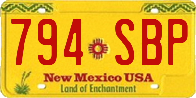 NM license plate 794SBP