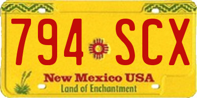 NM license plate 794SCX