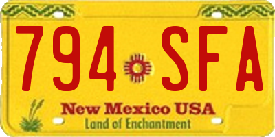 NM license plate 794SFA