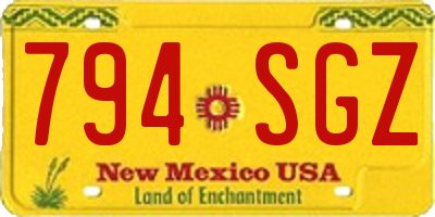 NM license plate 794SGZ