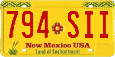 NM license plate 794SII