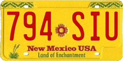 NM license plate 794SIU