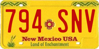 NM license plate 794SNV