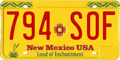 NM license plate 794SOF