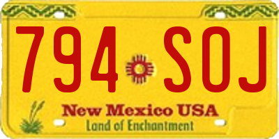 NM license plate 794SOJ
