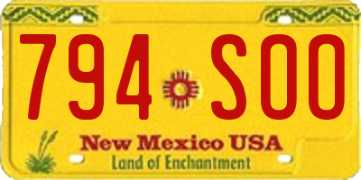 NM license plate 794SOO