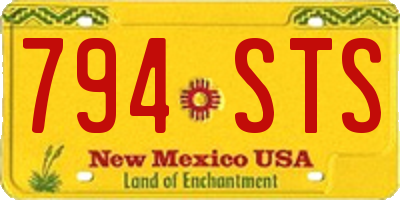 NM license plate 794STS