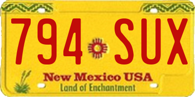 NM license plate 794SUX