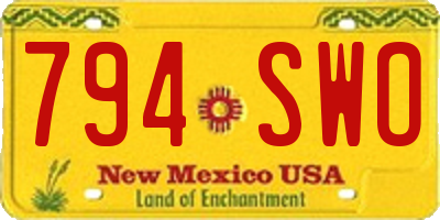 NM license plate 794SWO