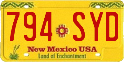 NM license plate 794SYD