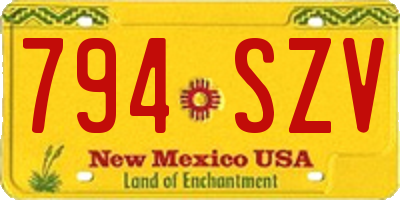 NM license plate 794SZV