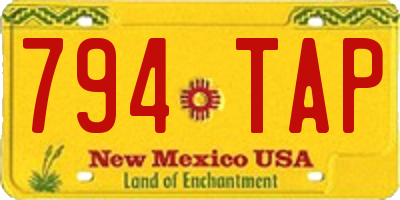 NM license plate 794TAP