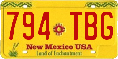 NM license plate 794TBG