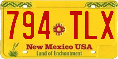 NM license plate 794TLX