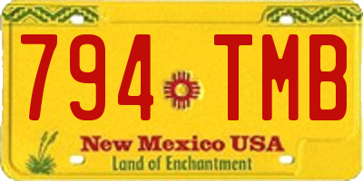 NM license plate 794TMB