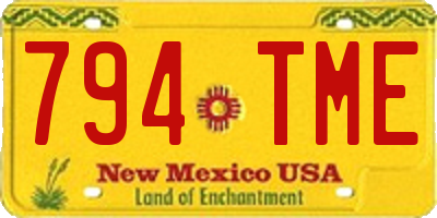 NM license plate 794TME