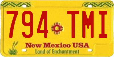 NM license plate 794TMI