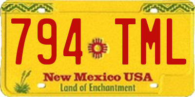 NM license plate 794TML