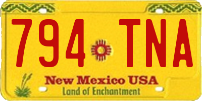 NM license plate 794TNA