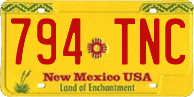 NM license plate 794TNC