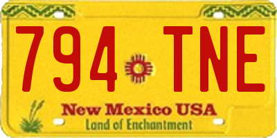 NM license plate 794TNE