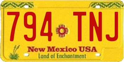 NM license plate 794TNJ