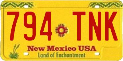 NM license plate 794TNK