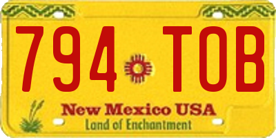 NM license plate 794TOB