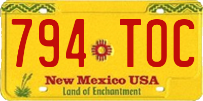 NM license plate 794TOC