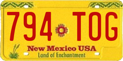 NM license plate 794TOG