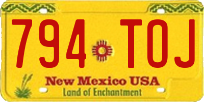 NM license plate 794TOJ