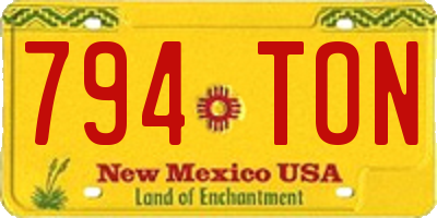 NM license plate 794TON