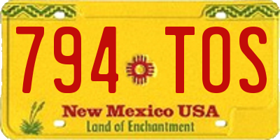 NM license plate 794TOS