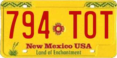 NM license plate 794TOT