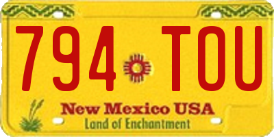 NM license plate 794TOU