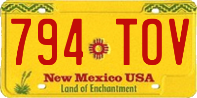 NM license plate 794TOV