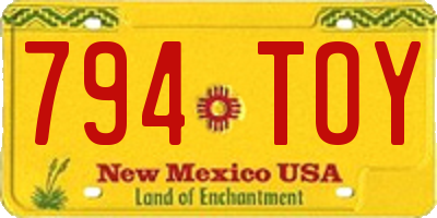 NM license plate 794TOY