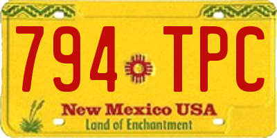 NM license plate 794TPC