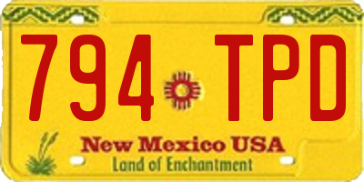 NM license plate 794TPD