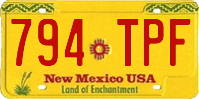 NM license plate 794TPF