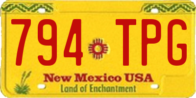 NM license plate 794TPG
