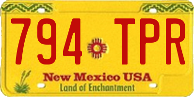 NM license plate 794TPR