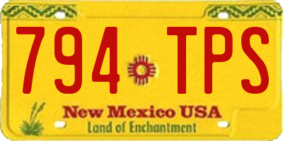 NM license plate 794TPS
