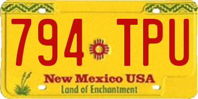 NM license plate 794TPU