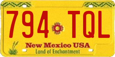NM license plate 794TQL