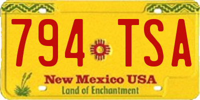 NM license plate 794TSA