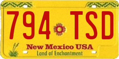 NM license plate 794TSD