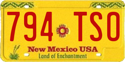 NM license plate 794TSO