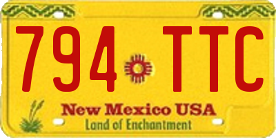 NM license plate 794TTC